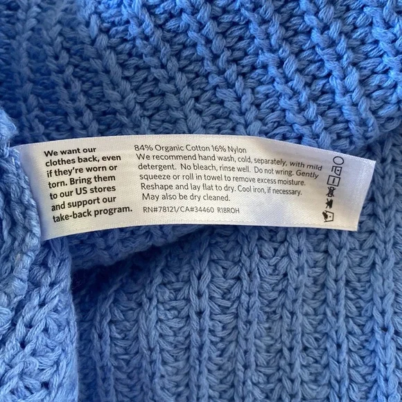Eileen Fisher Organic Textured Cotton Sweater Bright Blue size XL NWT - Picture 10 of 10